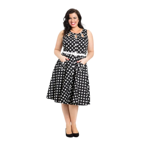NWT Voodoo Vixen Polka Dot Pin-up Rockabilly Dress Size L - Picture 2 of 13